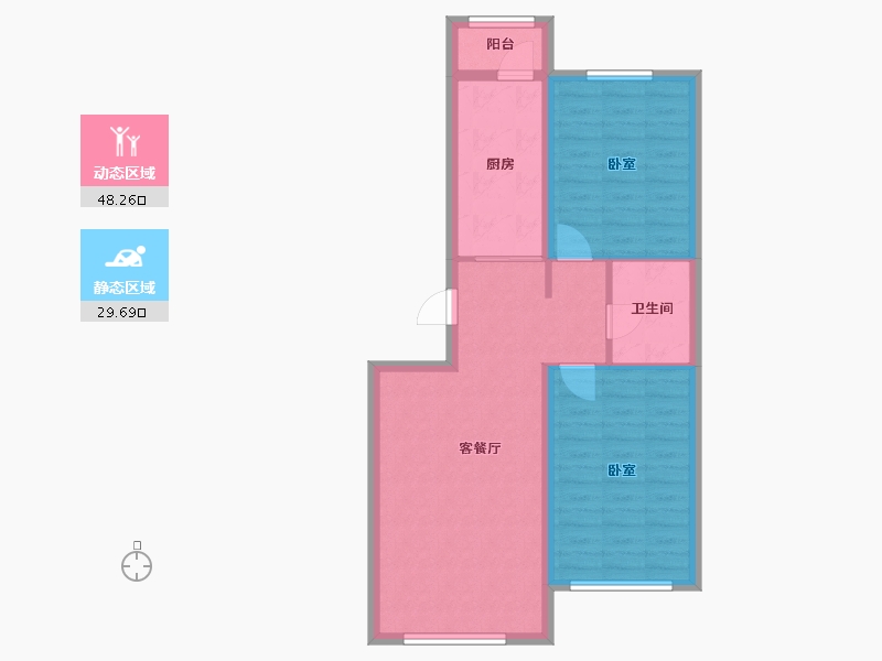 黑龙江省-哈尔滨市-福汇东方-69.91-户型库-动静分区