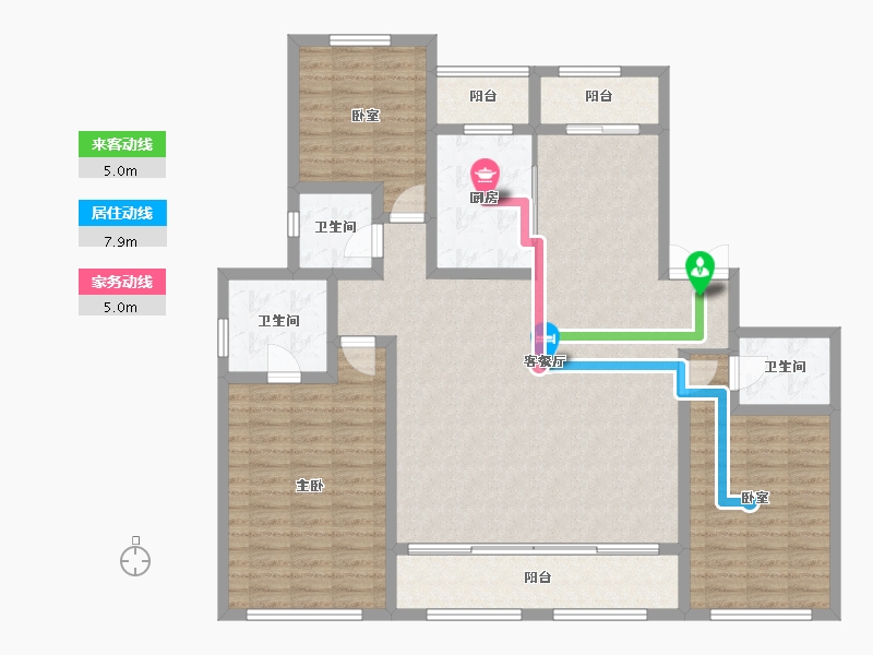 甘肃省-兰州市-兰石豪布斯卡-136.54-户型库-动静线