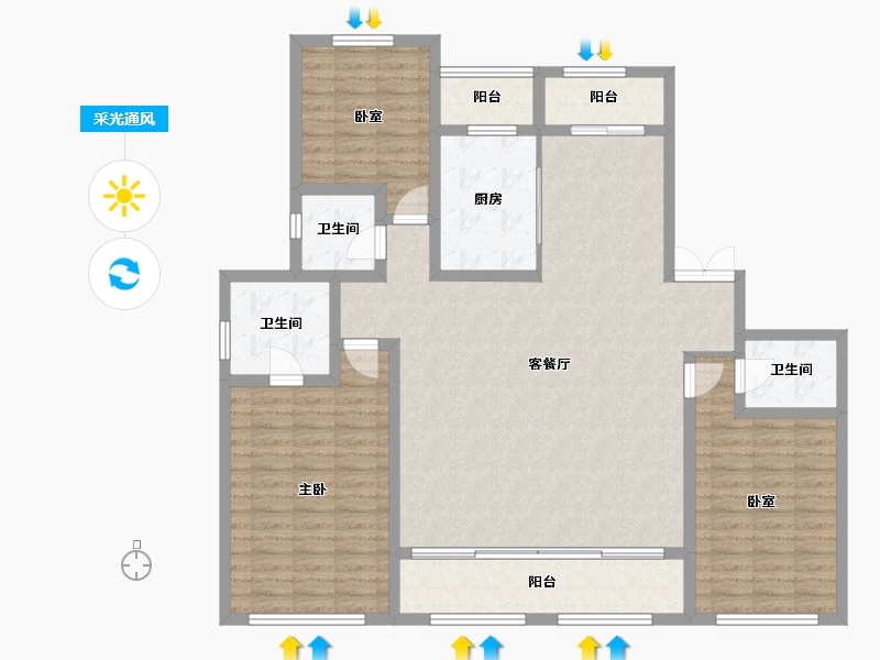 甘肃省-兰州市-兰石豪布斯卡-136.54-户型库-采光通风