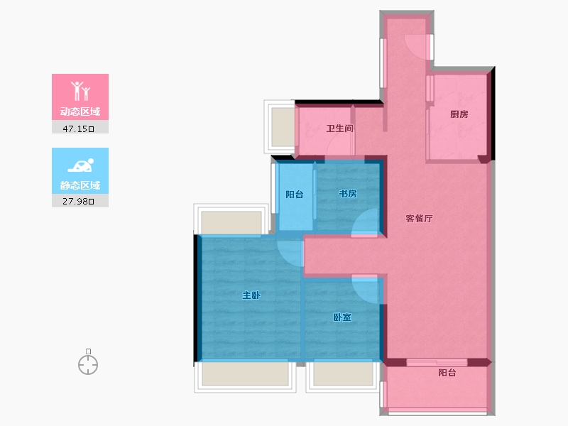 广东省-佛山市-华远·海蓝城-66.00-户型库-动静分区