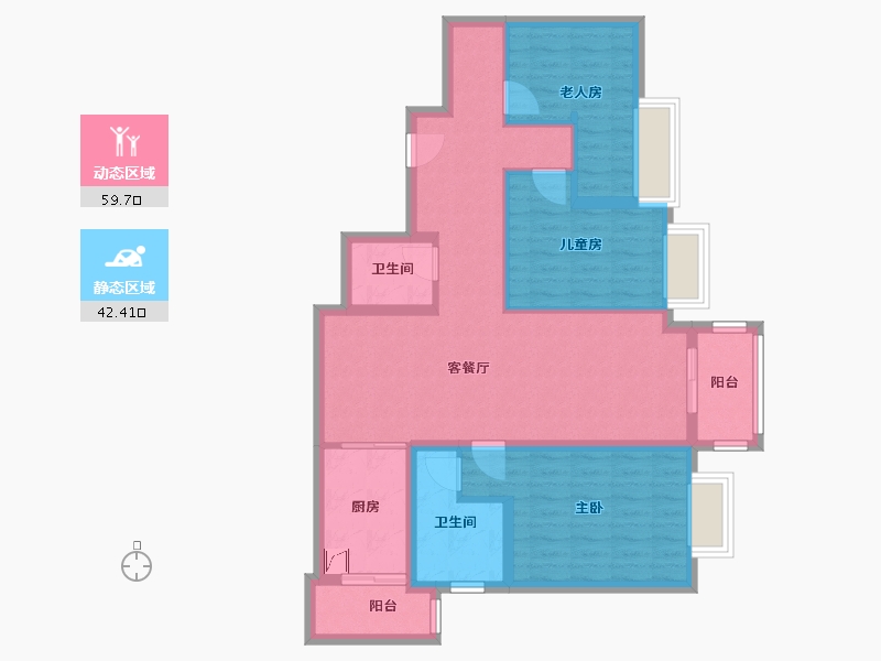 广西壮族自治区-南宁市-恒大苹果园东方诗韵-114.00-户型库-动静分区