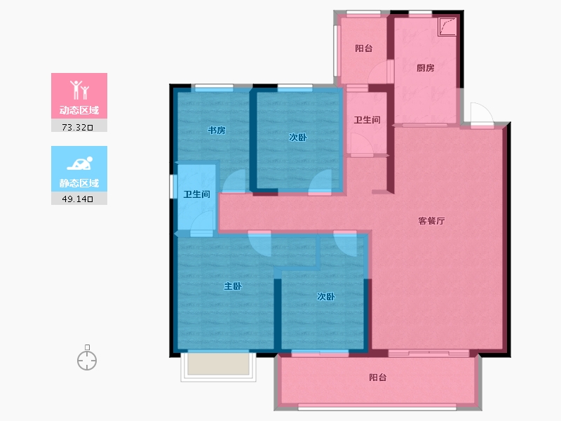 陕西省-渭南市-龙记观园-112.00-户型库-动静分区