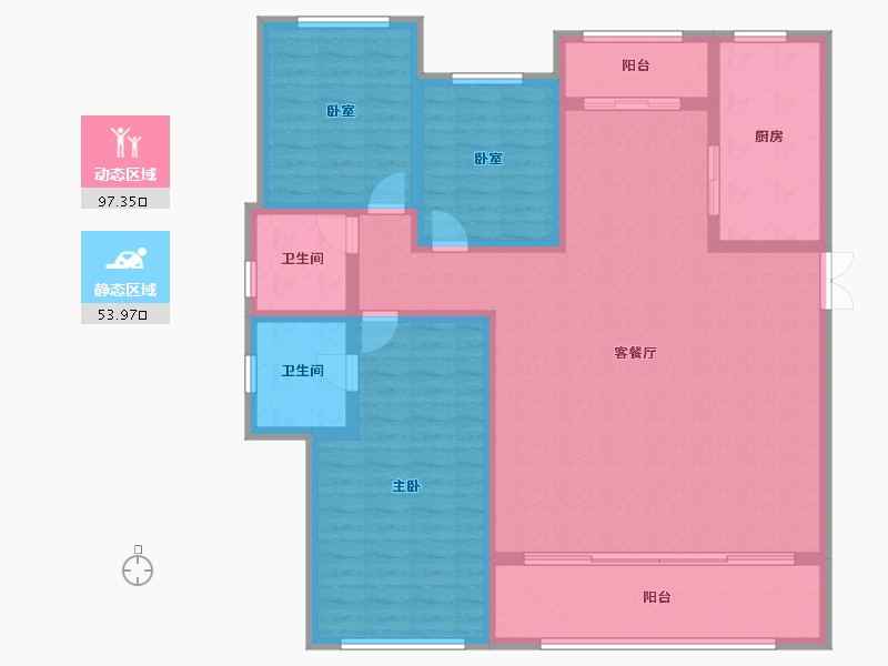 甘肃省-兰州市-兰石豪布斯卡-137.30-户型库-动静分区