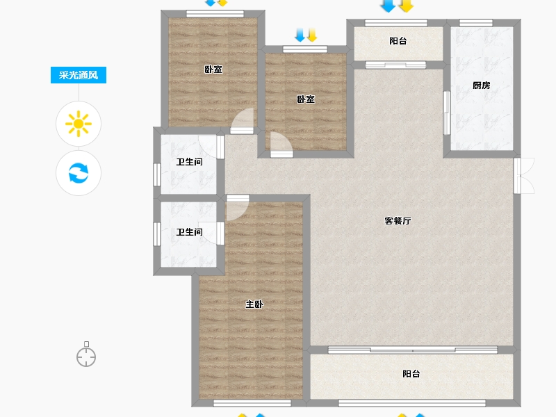 甘肃省-兰州市-兰石豪布斯卡-137.30-户型库-采光通风