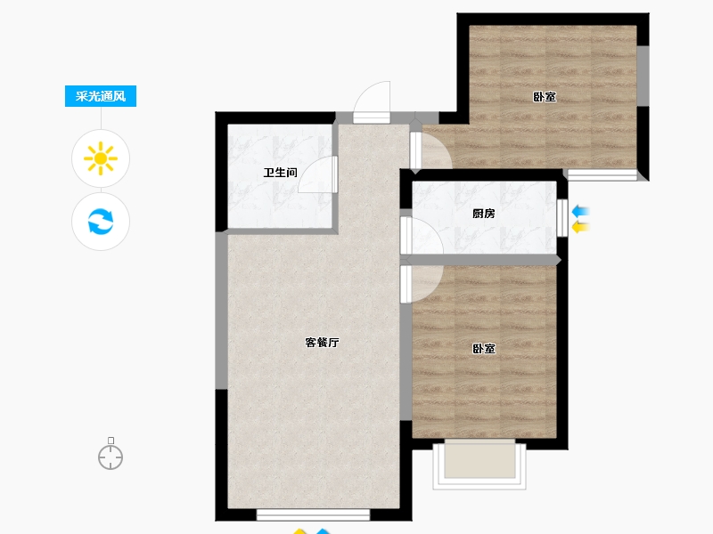 甘肃省-兰州市-树人莱雅居三期-58.20-户型库-采光通风