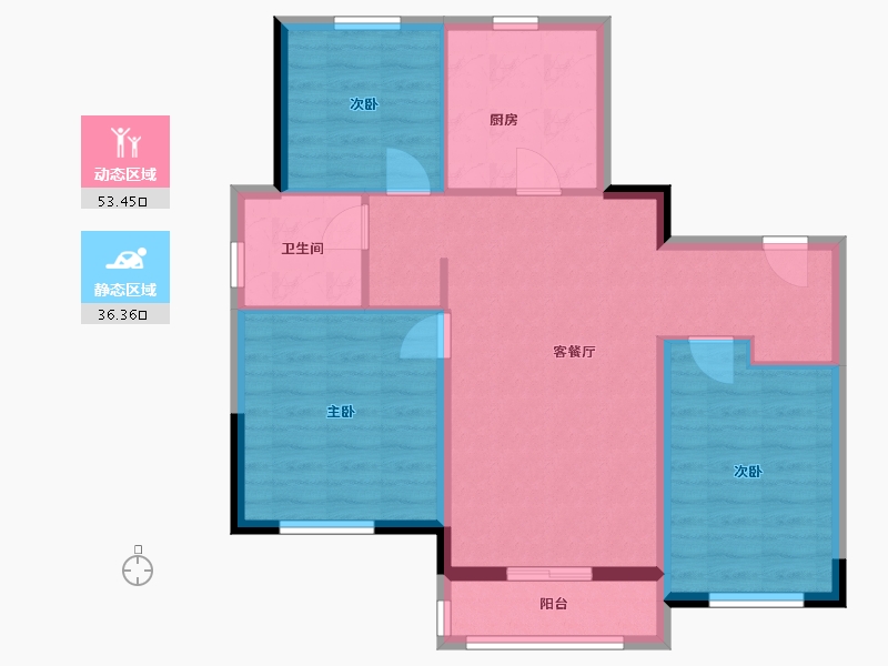 黑龙江省-哈尔滨市-绿地·东北亚国博城-80.80-户型库-动静分区