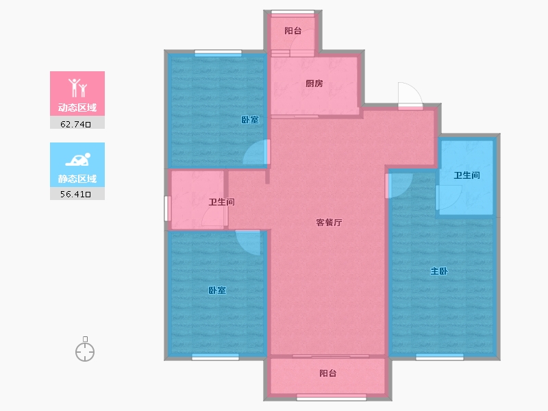 黑龙江省-哈尔滨市-福汇东方-108.00-户型库-动静分区