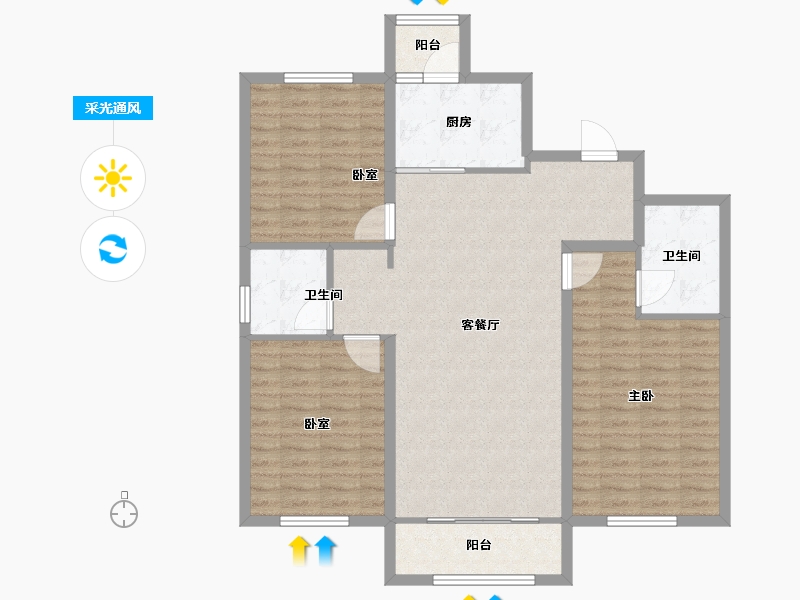 黑龙江省-哈尔滨市-福汇东方-108.00-户型库-采光通风