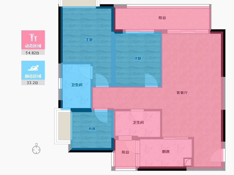 重庆-重庆市-重庆文旅城d13-78.61-户型库-动静分区