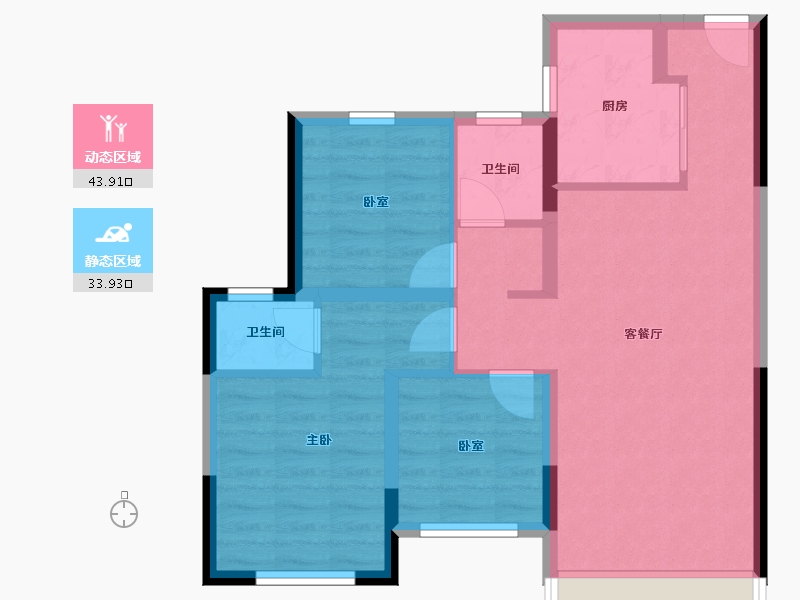 黑龙江省-哈尔滨市-绿地·东北亚国博城-69.01-户型库-动静分区