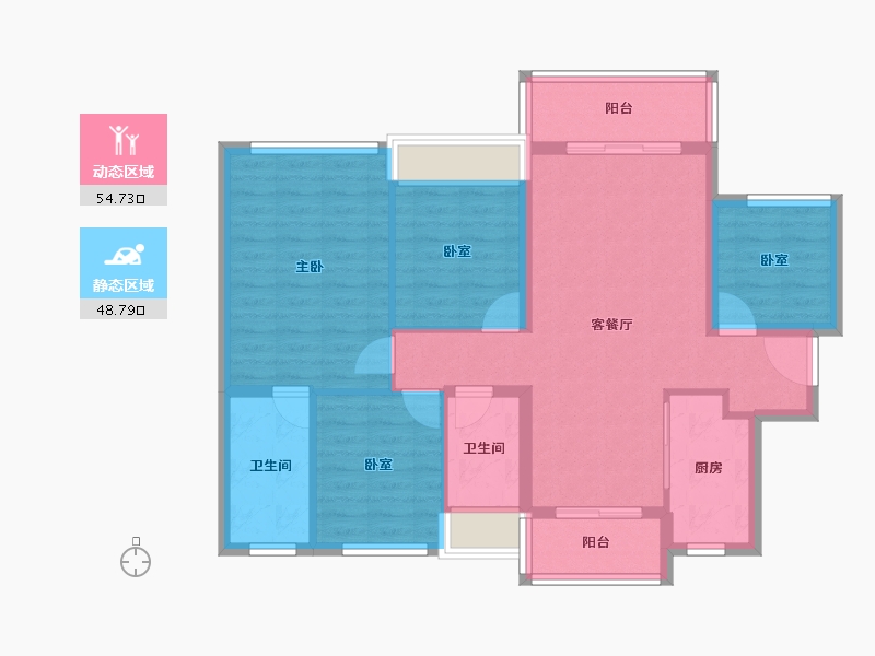 广东省-佛山市-龙光玖龙臺-92.70-户型库-动静分区