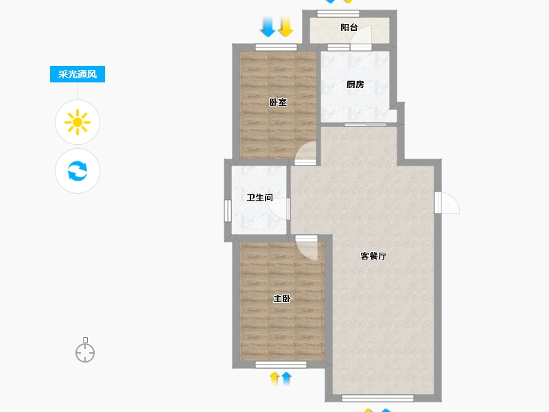 黑龙江省-哈尔滨市-福汇东方-76.28-户型库-采光通风