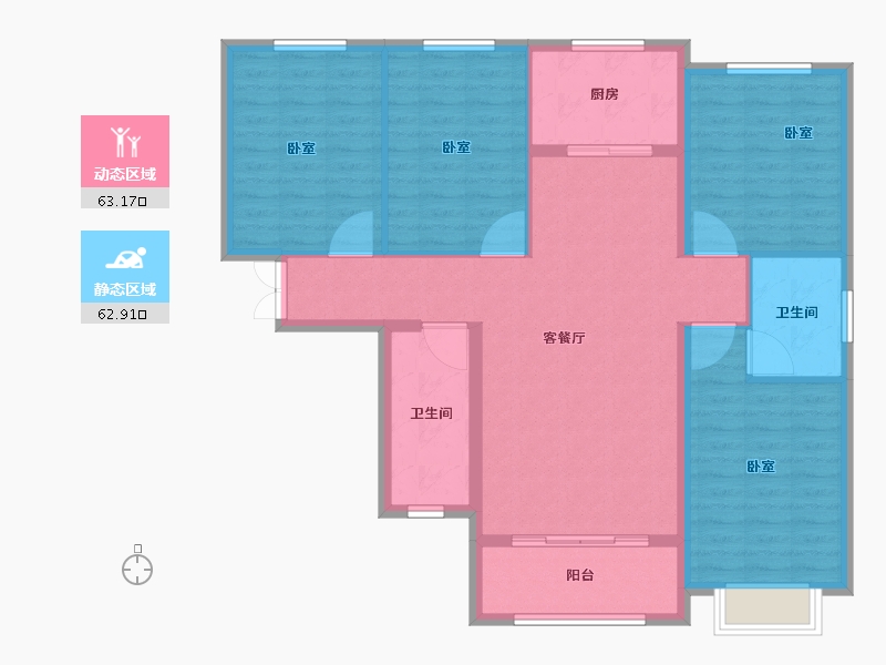 甘肃省-兰州市-和平嘉园-114.41-户型库-动静分区