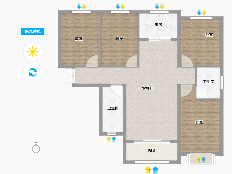 甘肃省-兰州市-和平嘉园-114.41-户型库-采光通风