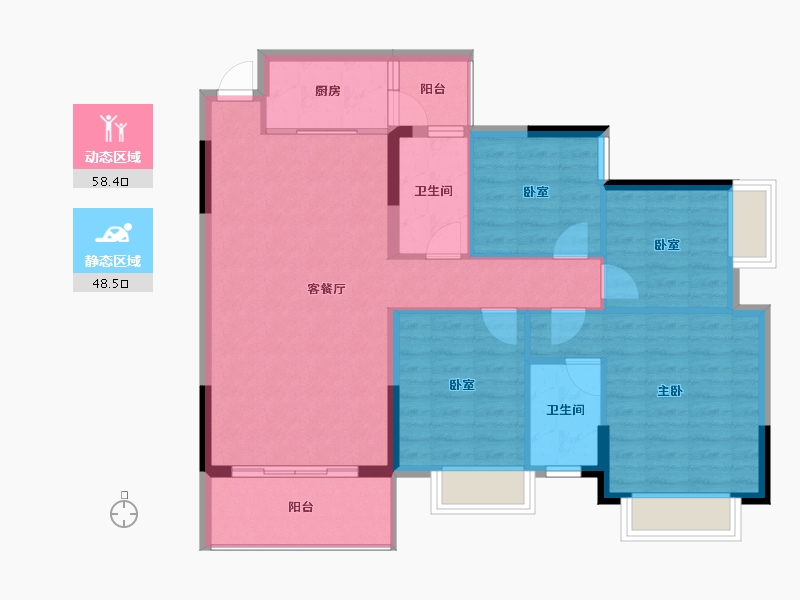 广西壮族自治区-南宁市-天池山中脊-96.90-户型库-动静分区