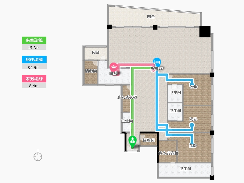 重庆-重庆市-重庆来福士住宅-349.63-户型库-动静线