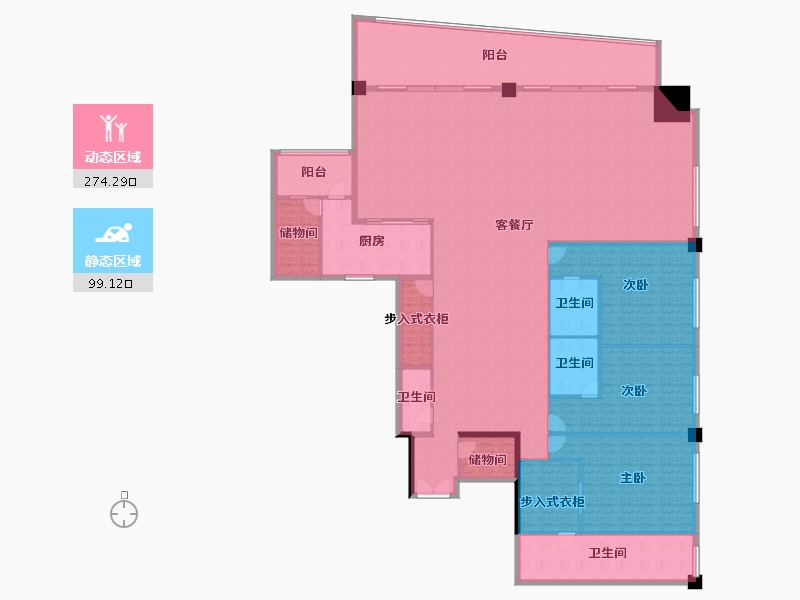 重庆-重庆市-重庆来福士住宅-349.63-户型库-动静分区