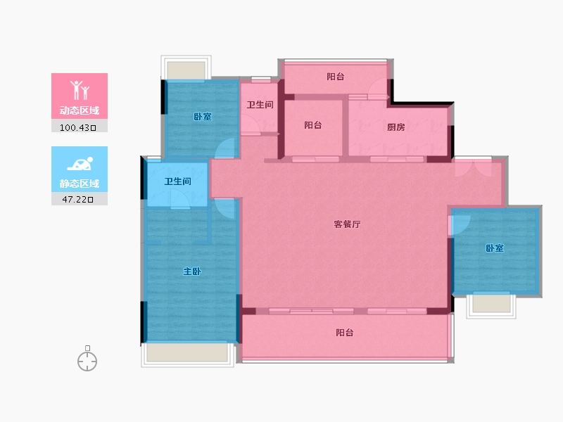 广东省-佛山市-保利中央公园-134.09-户型库-动静分区