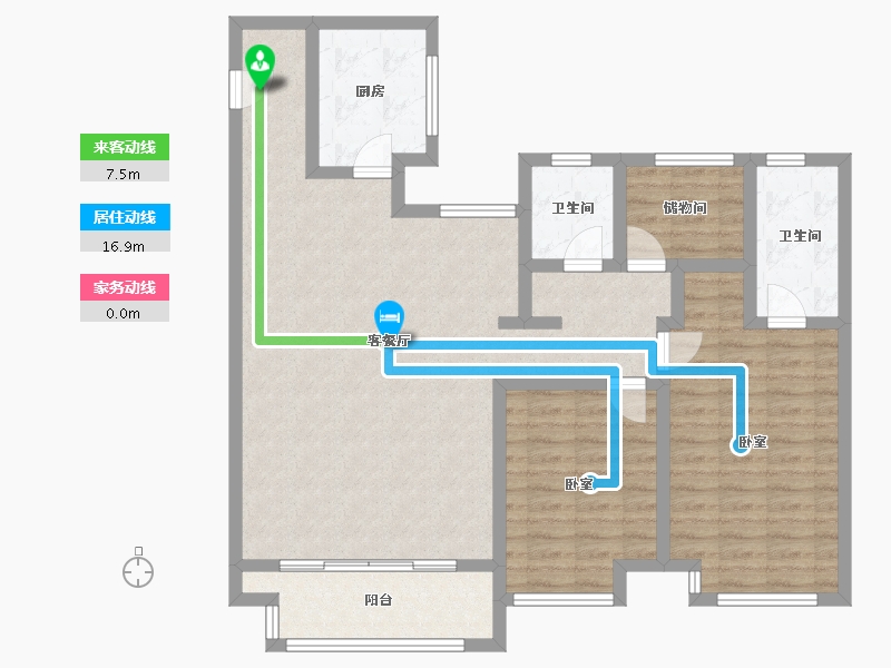 浙江省-湖州市-太湖健康城星宸府-106.41-户型库-动静线