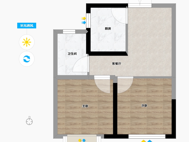 甘肃省-兰州市-城乡居壹号苑-45.60-户型库-采光通风