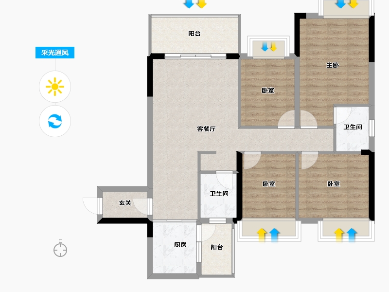 广西壮族自治区-南宁市-天池山中脊-97.59-户型库-采光通风