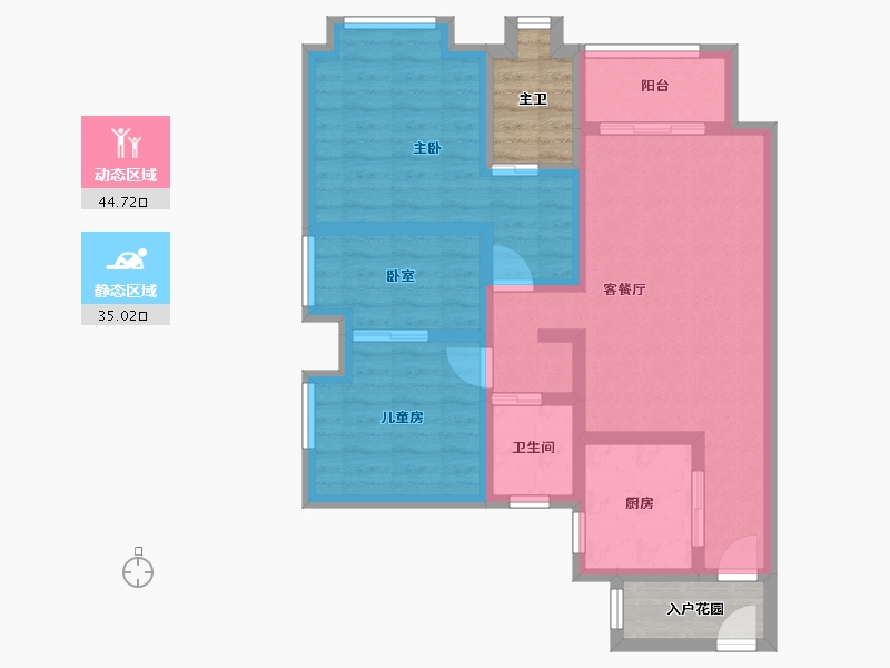 广东省-清远市-雅居乐清远雅郡-76.80-户型库-动静分区