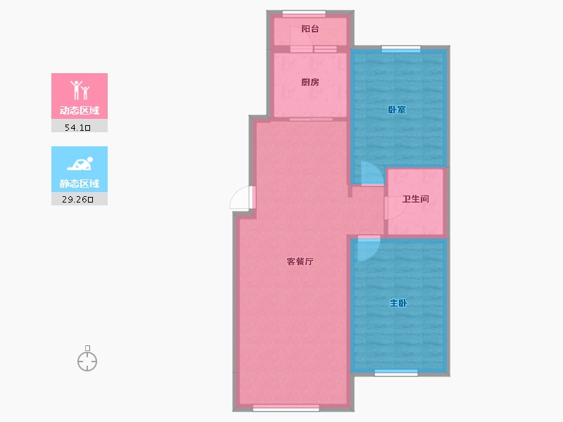 黑龙江省-哈尔滨市-福汇东方-74.90-户型库-动静分区