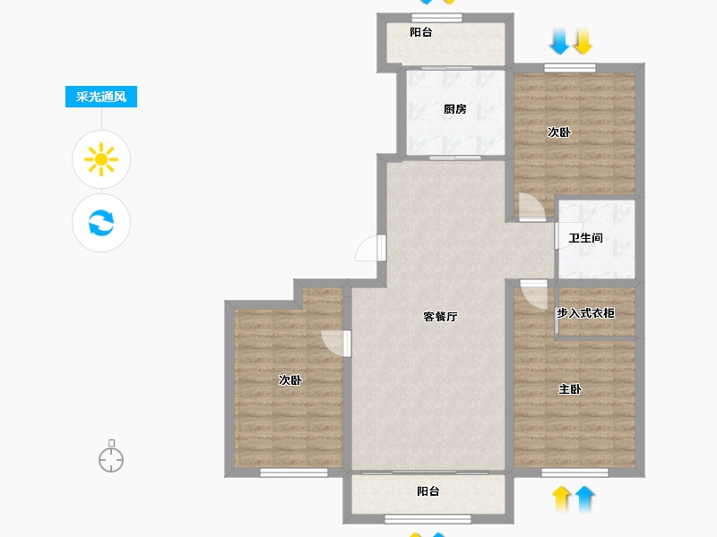 黑龙江省-哈尔滨市-福汇东方-103.20-户型库-采光通风