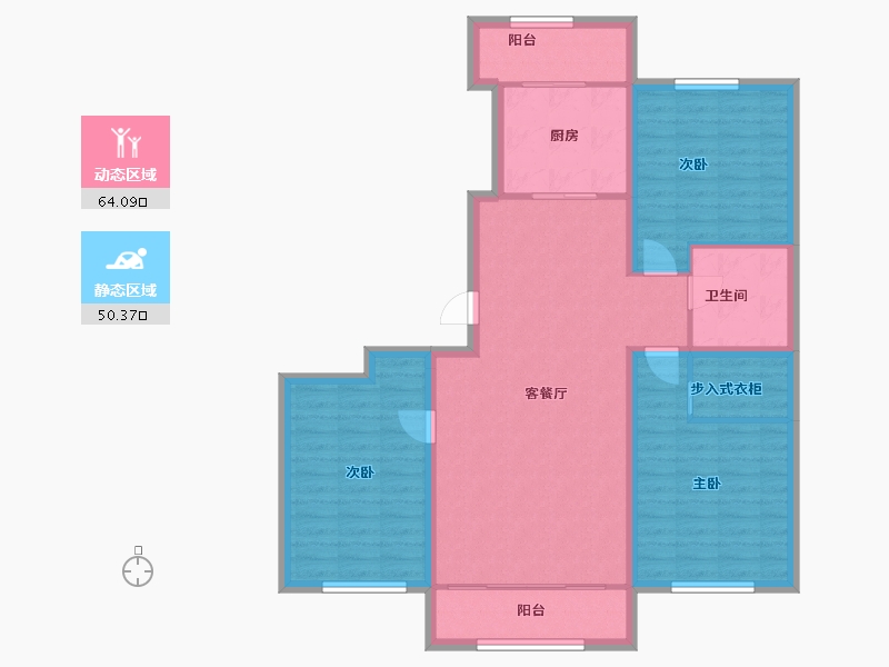 黑龙江省-哈尔滨市-福汇东方-103.20-户型库-动静分区