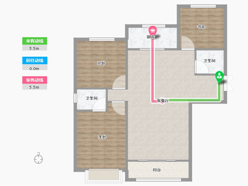 甘肃省-兰州市-盛世·悠山瑞景-104.00-户型库-动静线