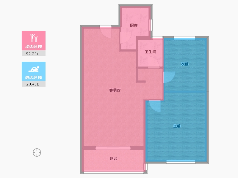 湖北省-武汉市-成功雅苑-75.00-户型库-动静分区