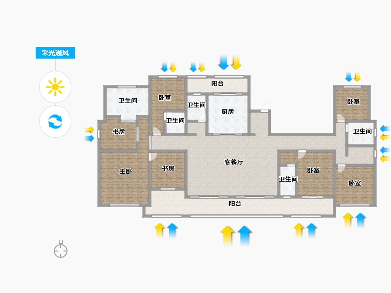 浙江省-杭州市-绿城茗春苑-273.60-户型库-采光通风