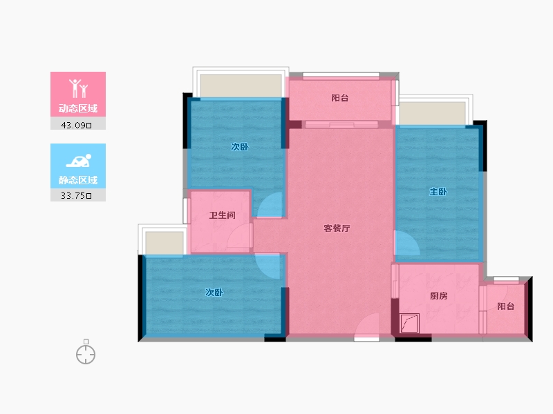 广东省-清远市-恒福-80.00-户型库-动静分区