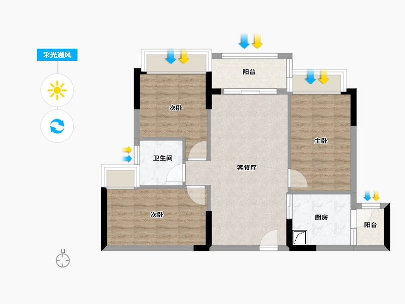 广东省-清远市-恒福-80.00-户型库-采光通风