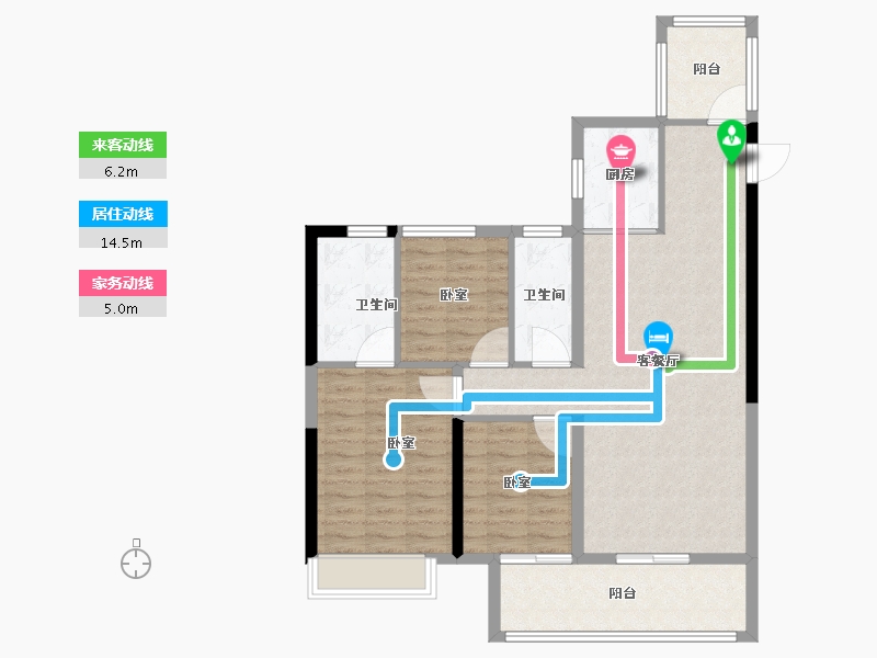 甘肃省-兰州市-蓝光雍锦阁-96.80-户型库-动静线