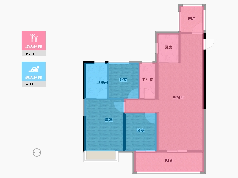 甘肃省-兰州市-蓝光雍锦阁-96.80-户型库-动静分区