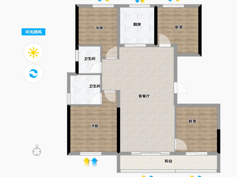 甘肃省-兰州市-绿城春风燕语-112.33-户型库-采光通风