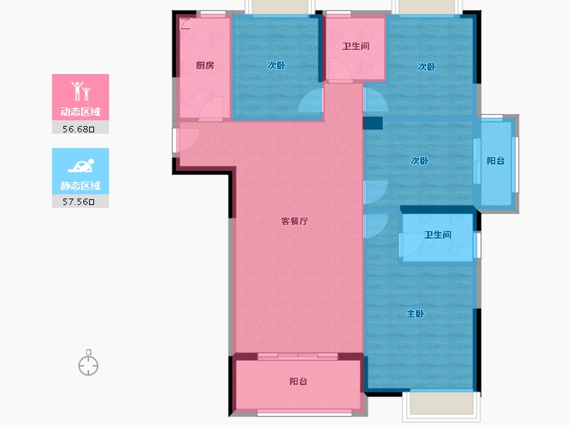 福建省-三明市-沁园春-103.42-户型库-动静分区