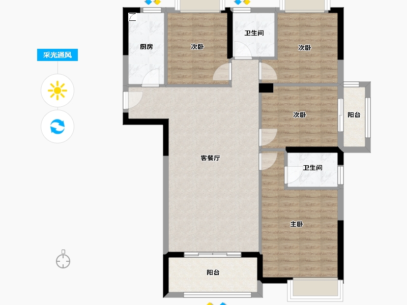 福建省-三明市-沁园春-103.42-户型库-采光通风