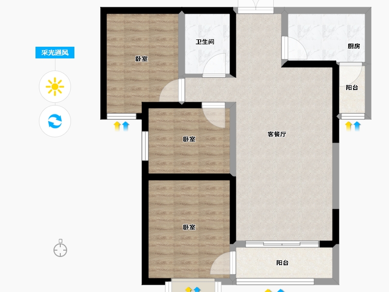 甘肃省-兰州市-润泽佳苑-79.20-户型库-采光通风