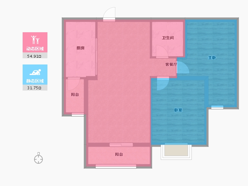 西藏自治区-拉萨市-九洲城二期-78.03-户型库-动静分区