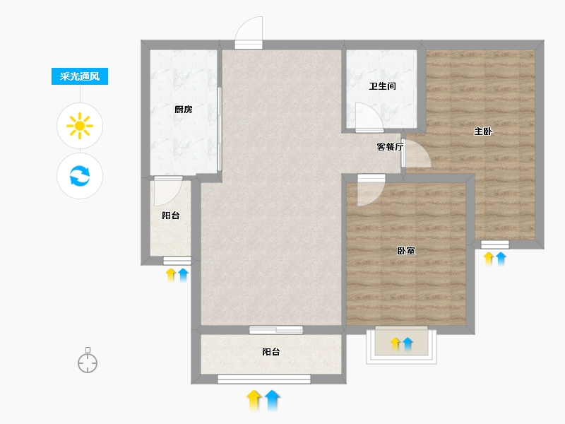 西藏自治区-拉萨市-九洲城二期-78.03-户型库-采光通风