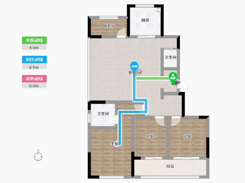 浙江省-杭州市-如沐清晖城-104.23-户型库-动静线