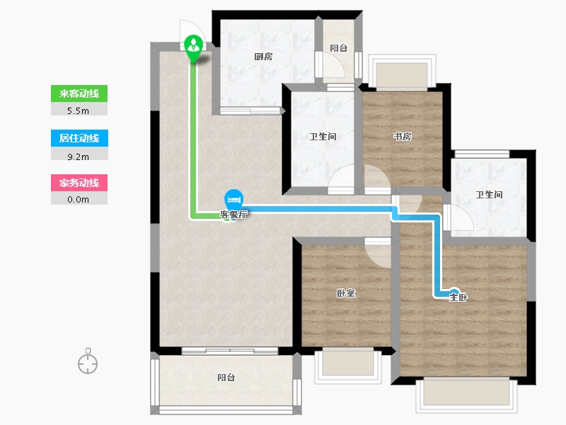 甘肃省-兰州市-兰州恒大御景天下-90.88-户型库-动静线