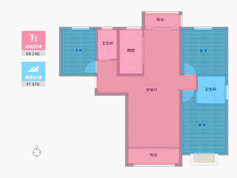 甘肃省-兰州市-兴隆和畅苑-104.81-户型库-动静分区