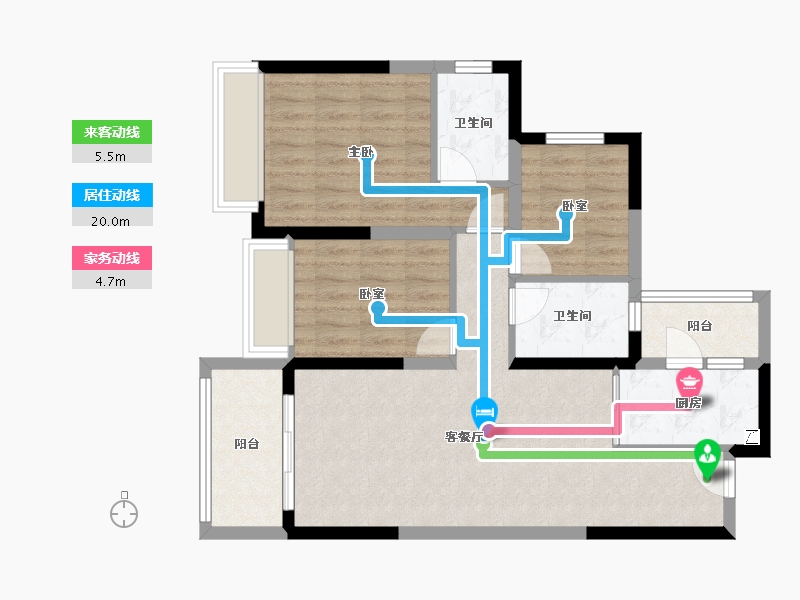 广东省-佛山市-中海云麓公馆-80.01-户型库-动静线