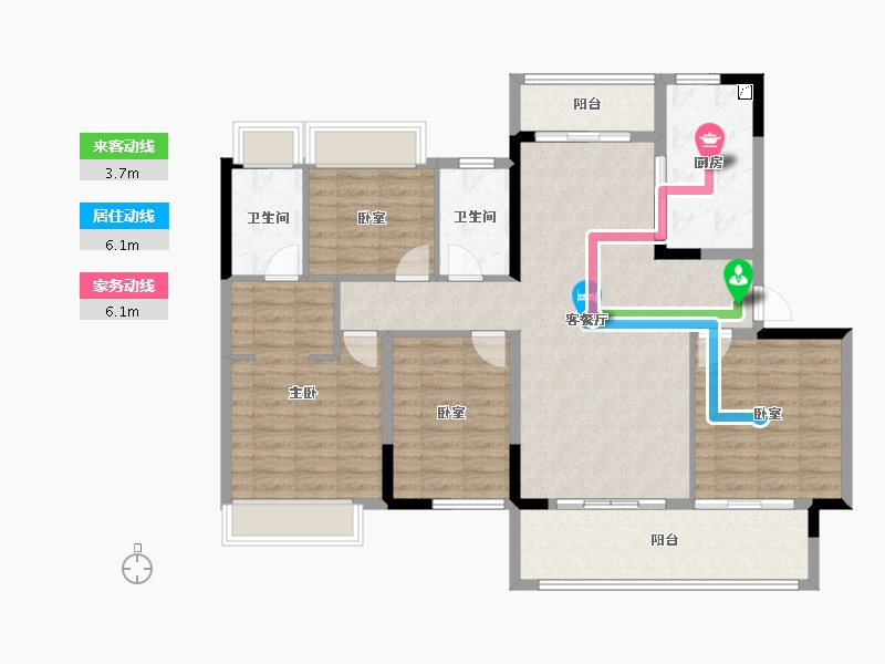 广东省-佛山市-中海云麓公馆-114.40-户型库-动静线