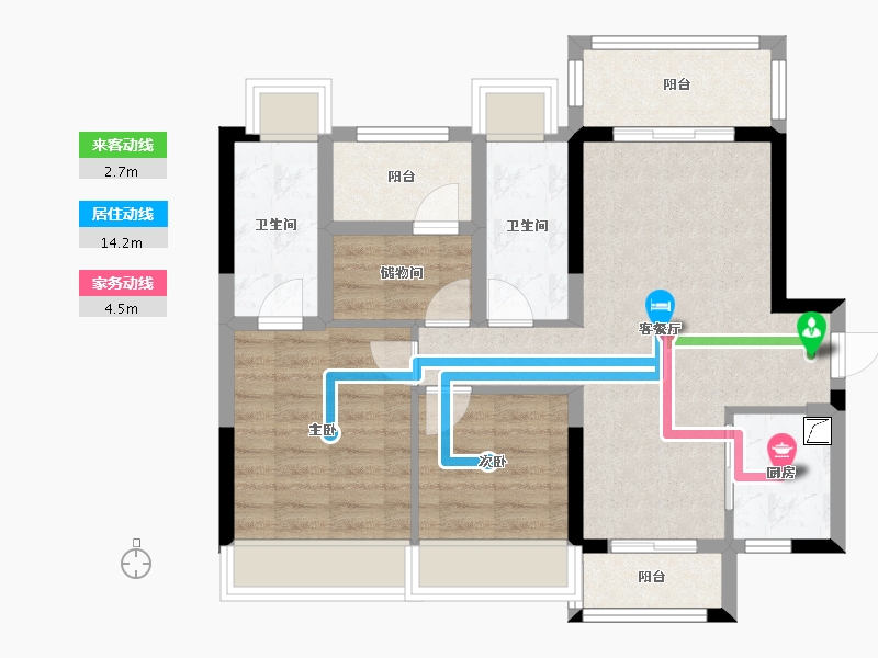 广东省-佛山市-禹洲朗悦-72.76-户型库-动静线