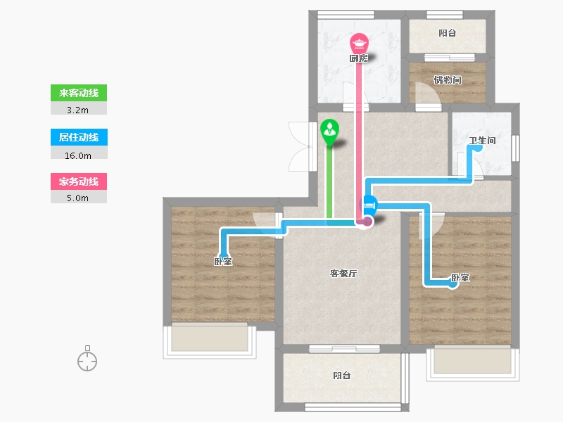 浙江省-杭州市-枫柏兰庭-71.01-户型库-动静线