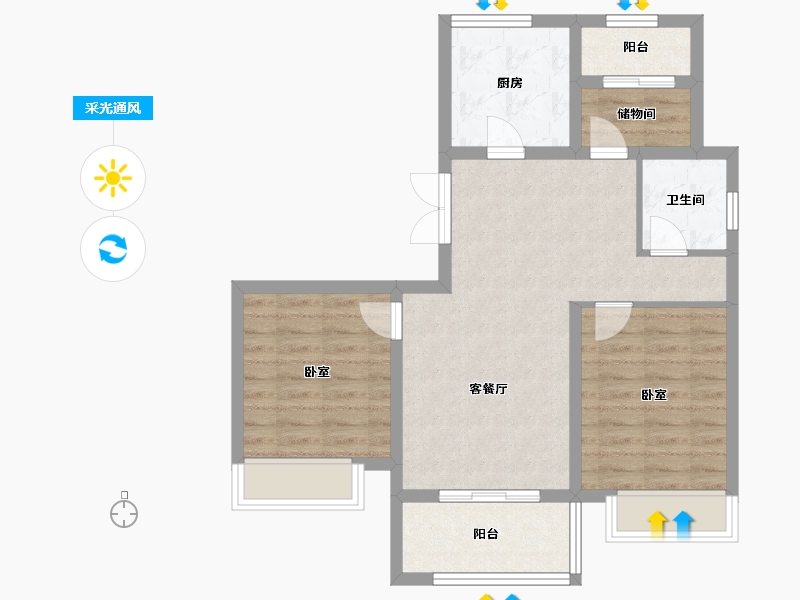 浙江省-杭州市-枫柏兰庭-71.01-户型库-采光通风